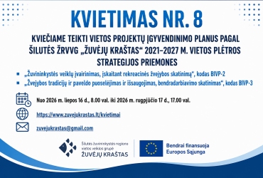 SKELBIAMAS KVIETIMAS TEIKTI VIETOS PROJEKTŲ ĮGYVENDINIMO PLANUS NR. 8